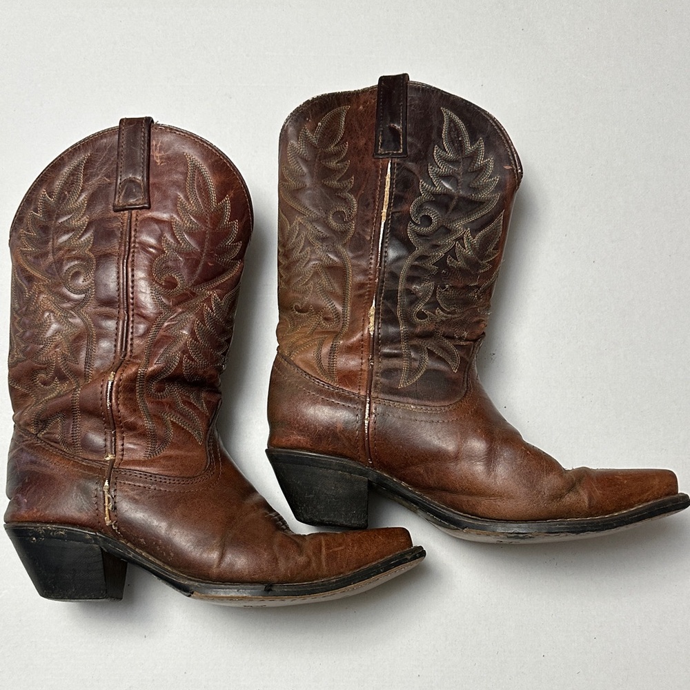 Brown Leather Laredo Cowboy Boots